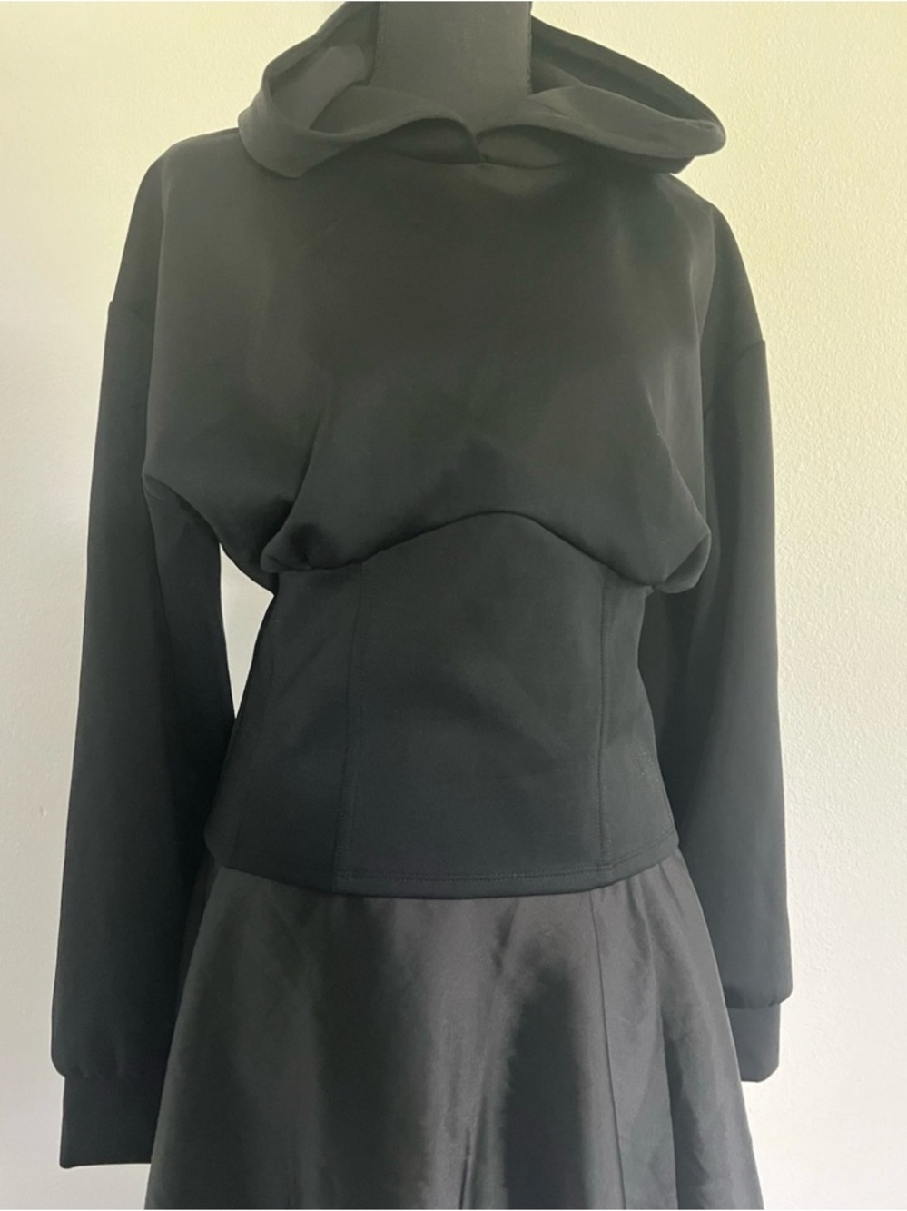 Express Black Hooded Top